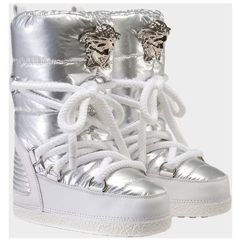 versace medusa snow boots|Versace Medusa detail round heels.